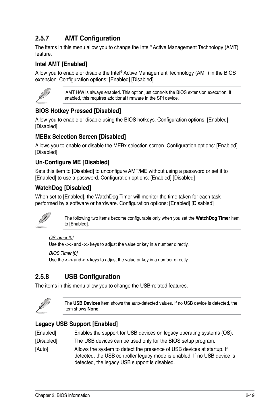 7 amt configuration, 8 usb configuration, Amt configuration -19 | Usb configuration -19 | Asus P8B75-M User Manual | Page 65 / 78