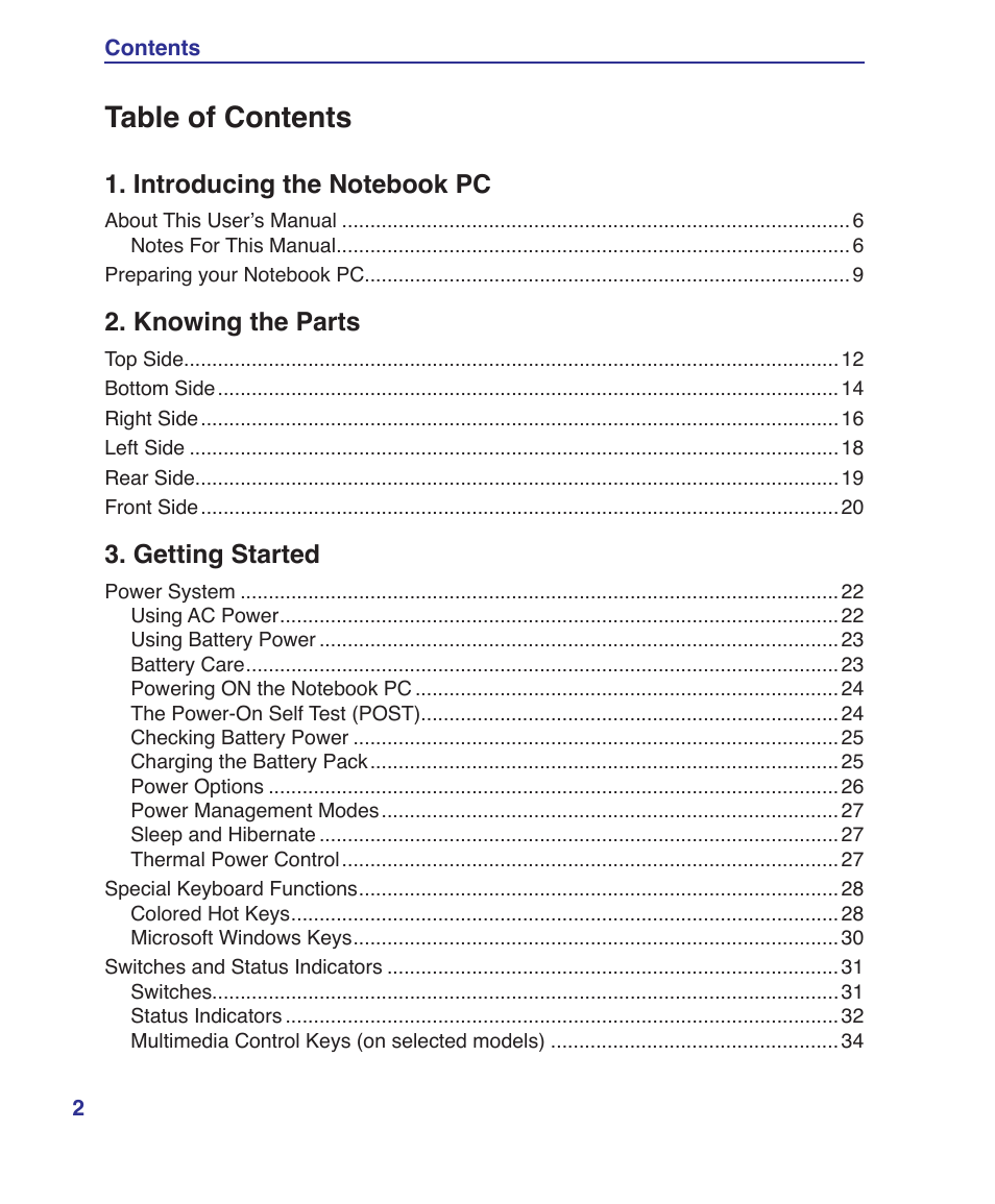 Asus F7E User Manual | Page 2 / 87