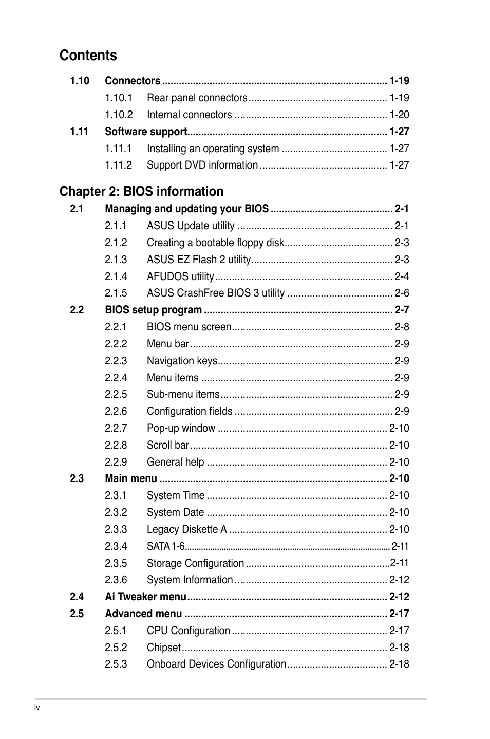 Asus P5Q SE2 User Manual | Page 4 / 64