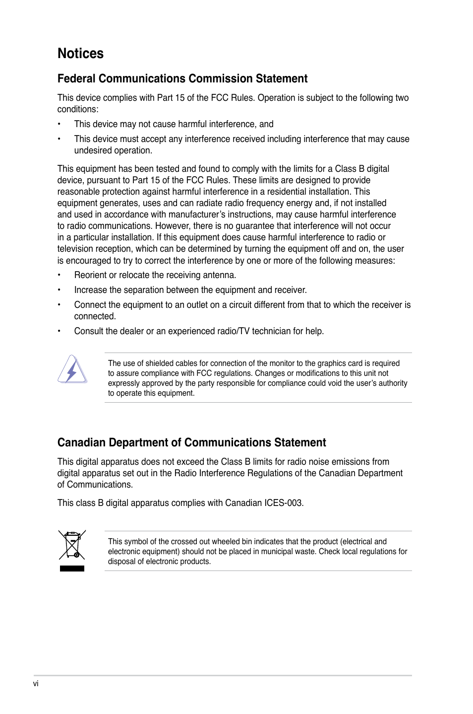 Notices | Asus P5Q SE2 User Manual | Page 6 / 64