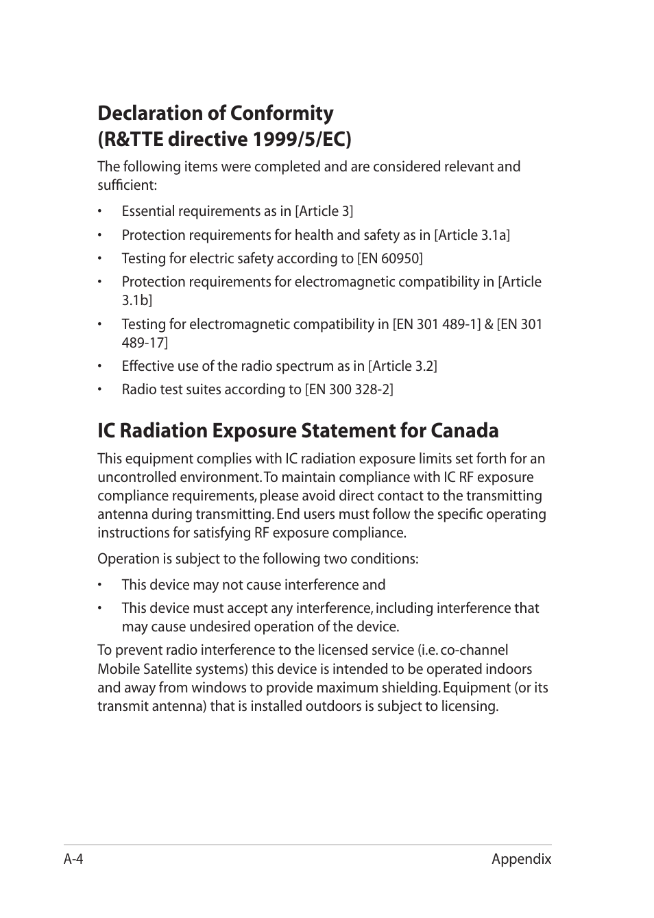 Ic radiation exposure statement for canada | Asus Eee PC 1018P User Manual | Page 52 / 64