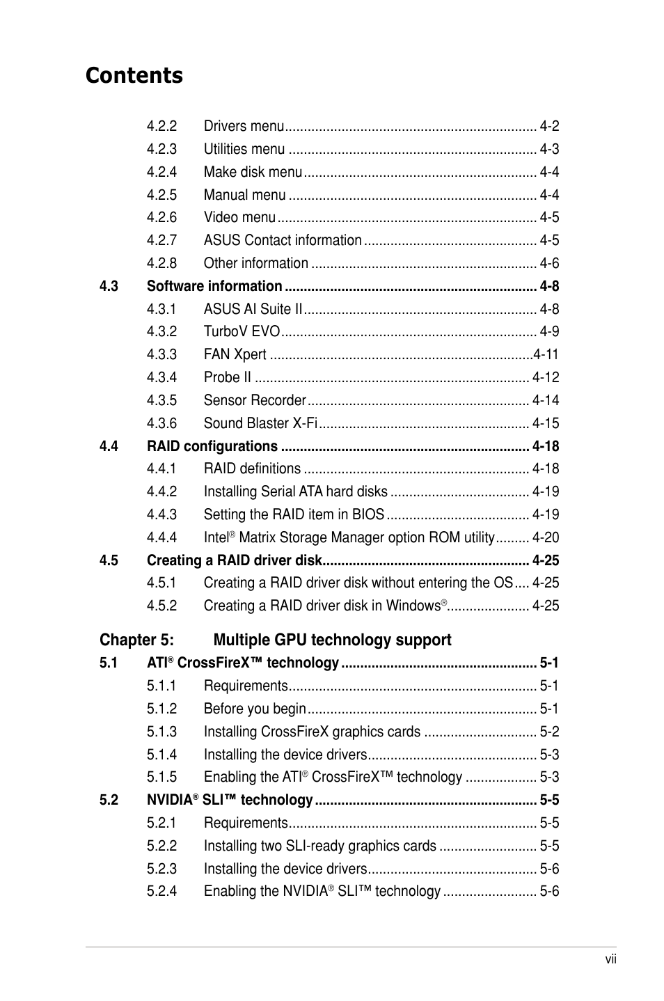 Asus Rampage III Gene User Manual | Page 7 / 164