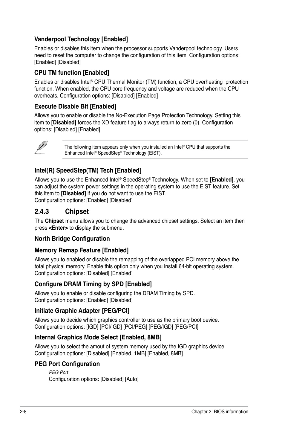 3 chipset, Chipset -8 | Asus P5KPL IPC/SI User Manual | Page 34 / 40