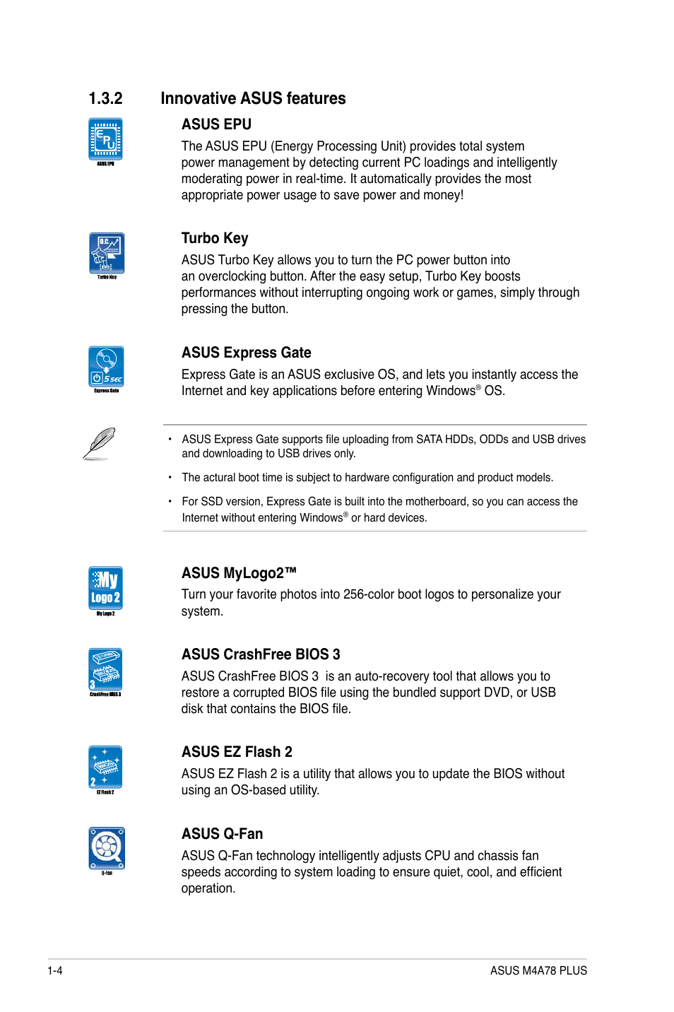 2 innovative asus features | Asus M4A78 PLUS User Manual | Page 14 / 62