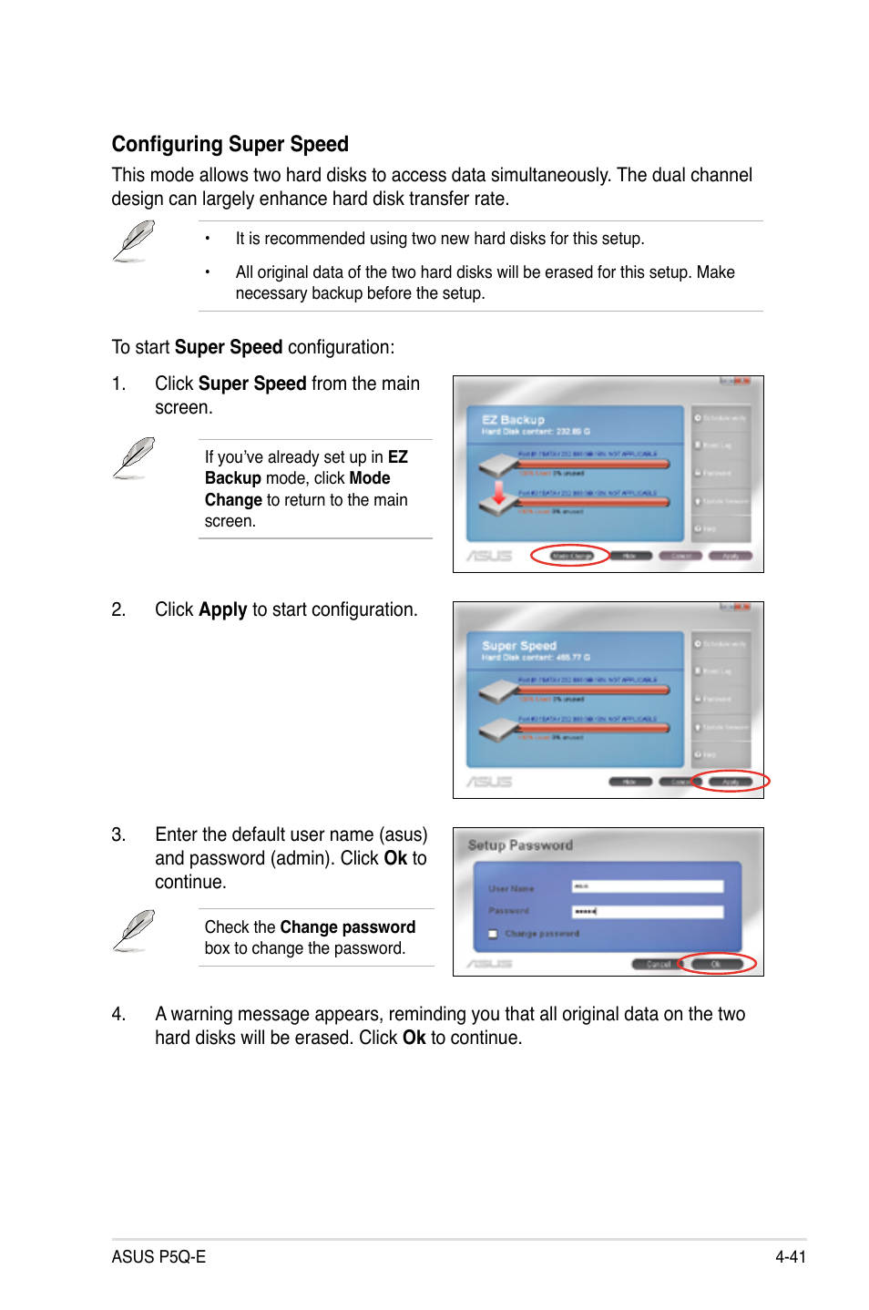 Configuring super speed | Asus P5Q-E/WiFi-AP User Manual | Page 151 / 186