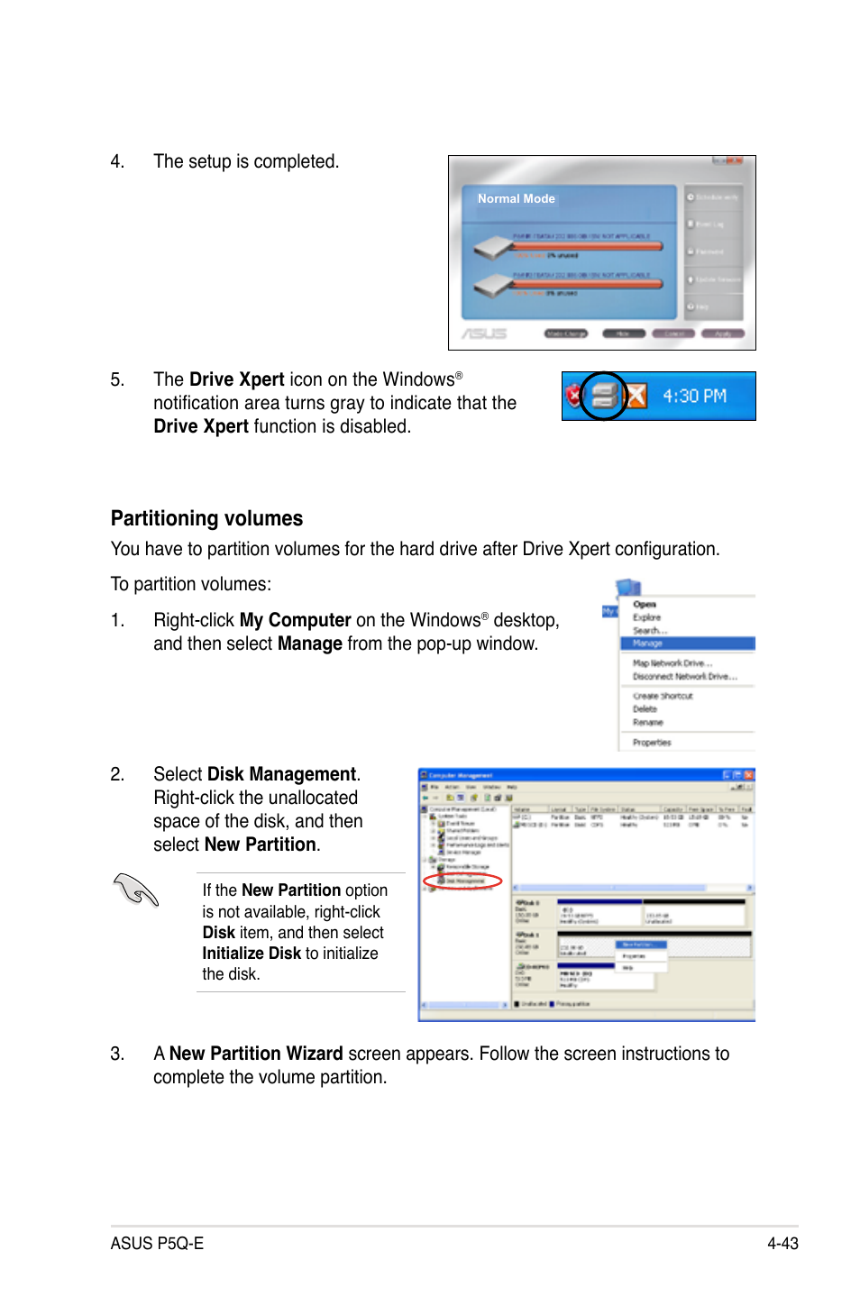 Partitioning volumes | Asus P5Q-E/WiFi-AP User Manual | Page 153 / 186