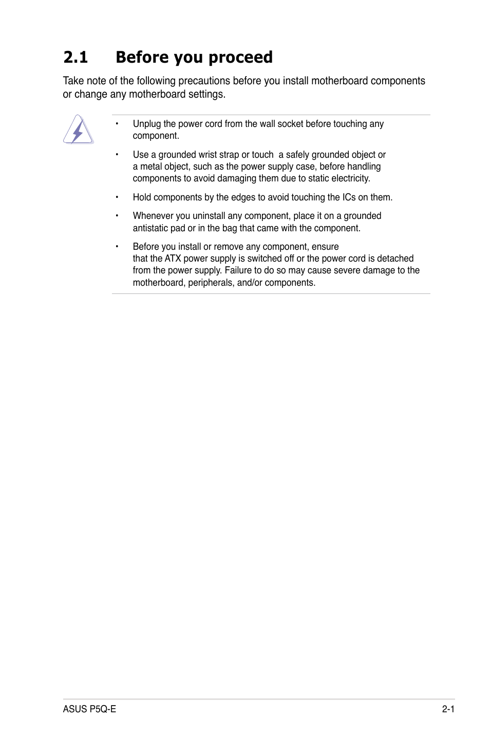 1 before you proceed, Before you proceed -1 | Asus P5Q-E/WiFi-AP User Manual | Page 27 / 186