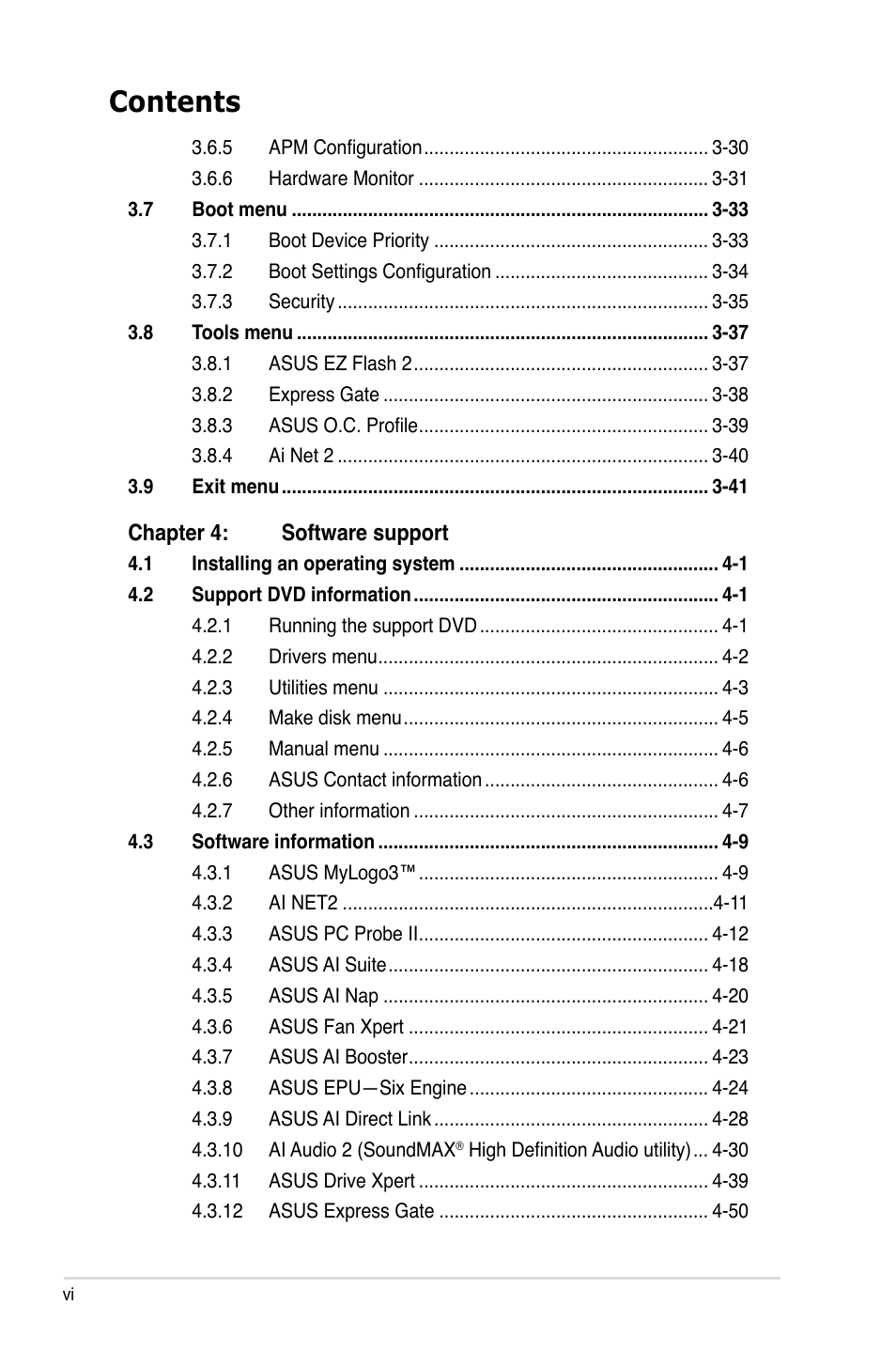 Asus P5Q-E/WiFi-AP User Manual | Page 6 / 186