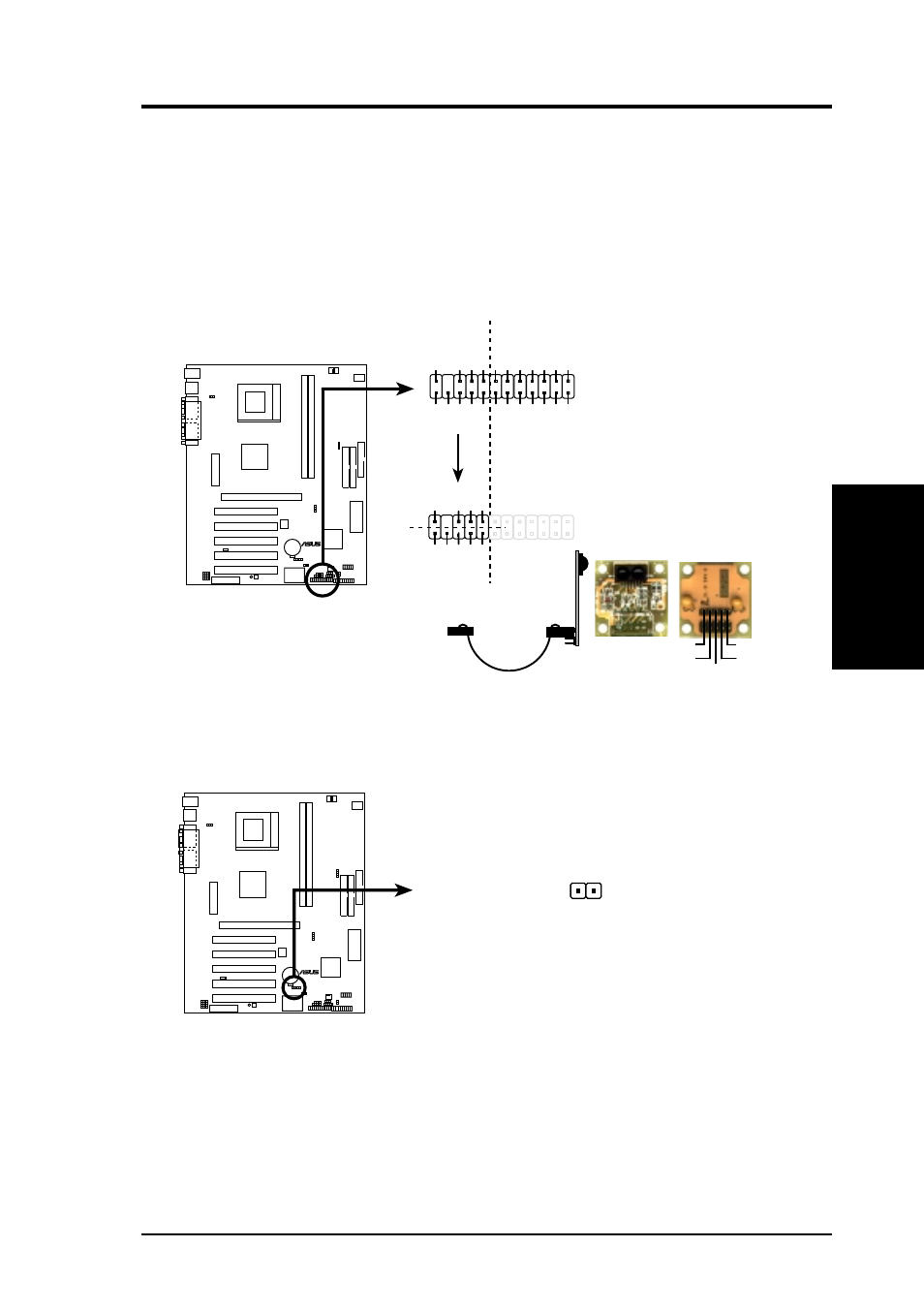 Hardware setup, A7m266 thermal sensor connectors jtpwr, A7m266 front panel connector afpanel | Asus A7M266 User Manual | Page 41 / 104
