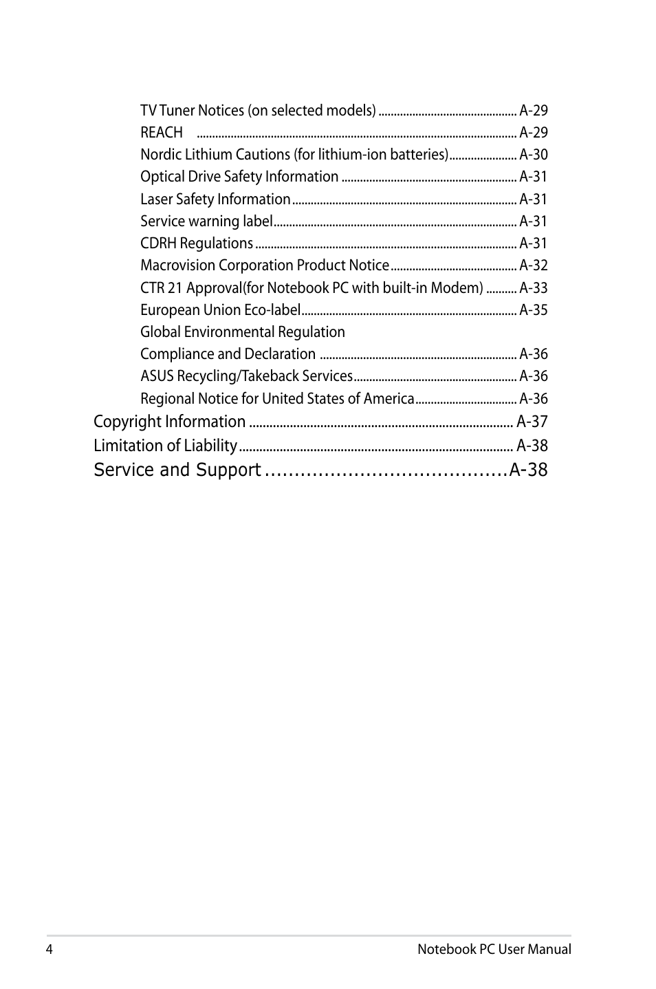 Asus UX31A User Manual | Page 4 / 98