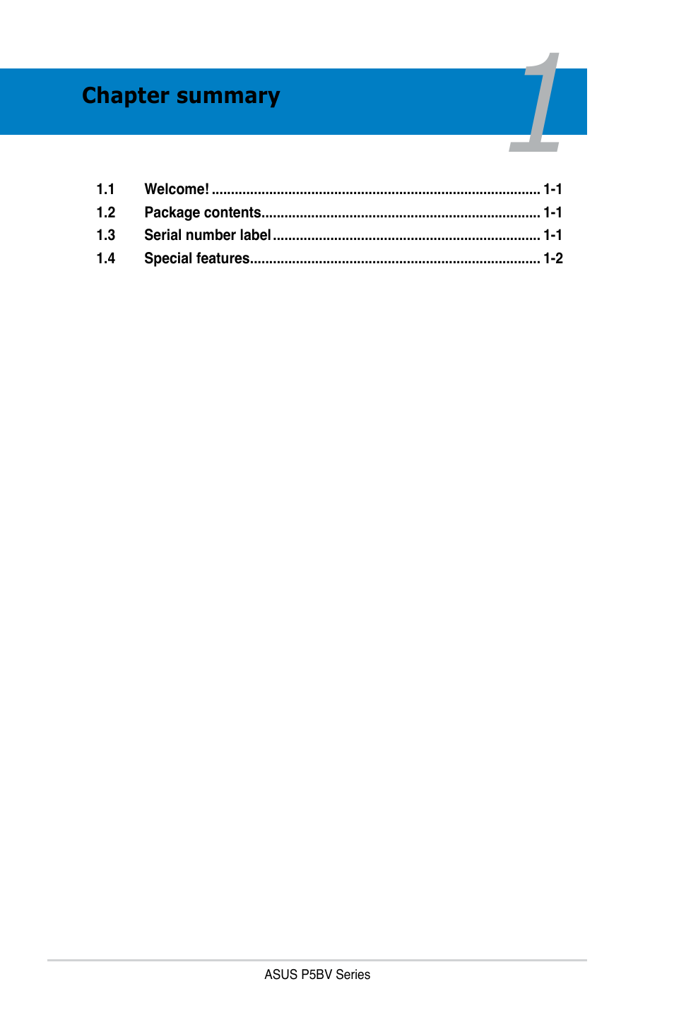 Asus P5BV/SAS User Manual | Page 14 / 184