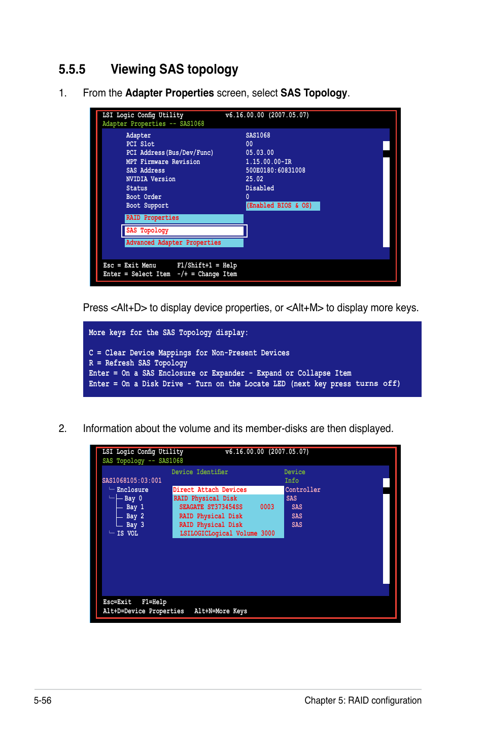 5 viewing sas topology | Asus P5BV/SAS User Manual | Page 154 / 184