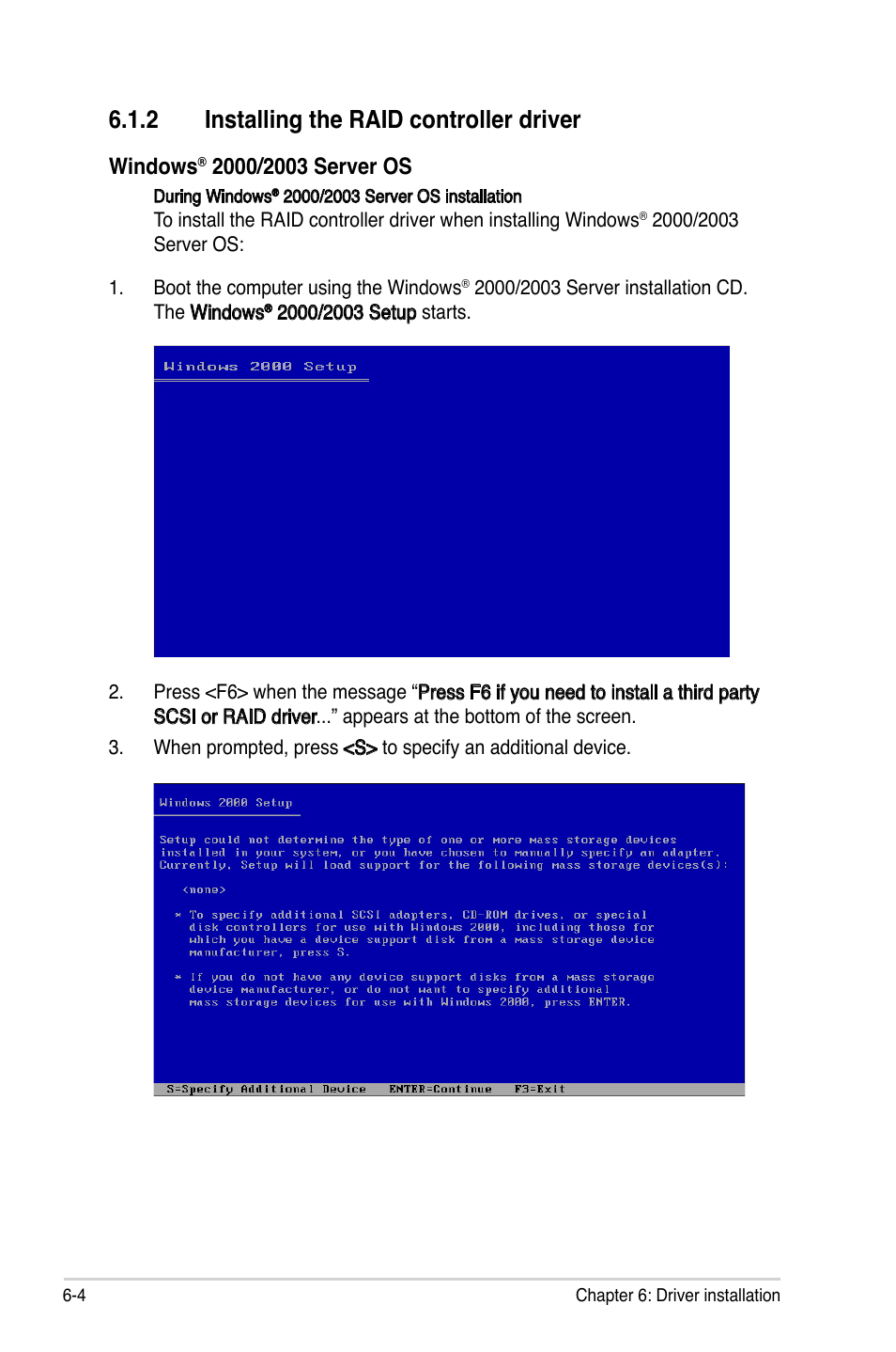 2 installing the raid controller driver, Windows | Asus P5BV/SAS User Manual | Page 164 / 184