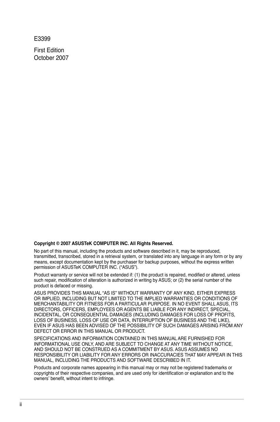 Asus P5BV/SAS User Manual | Page 2 / 184