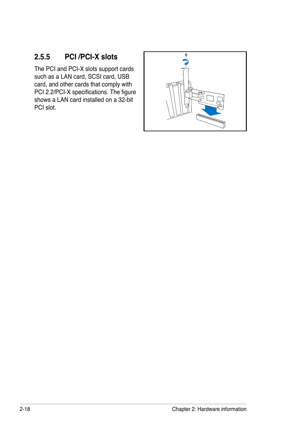 5 pci /pci-x slots | Asus P5BV/SAS User Manual | Page 38 / 184