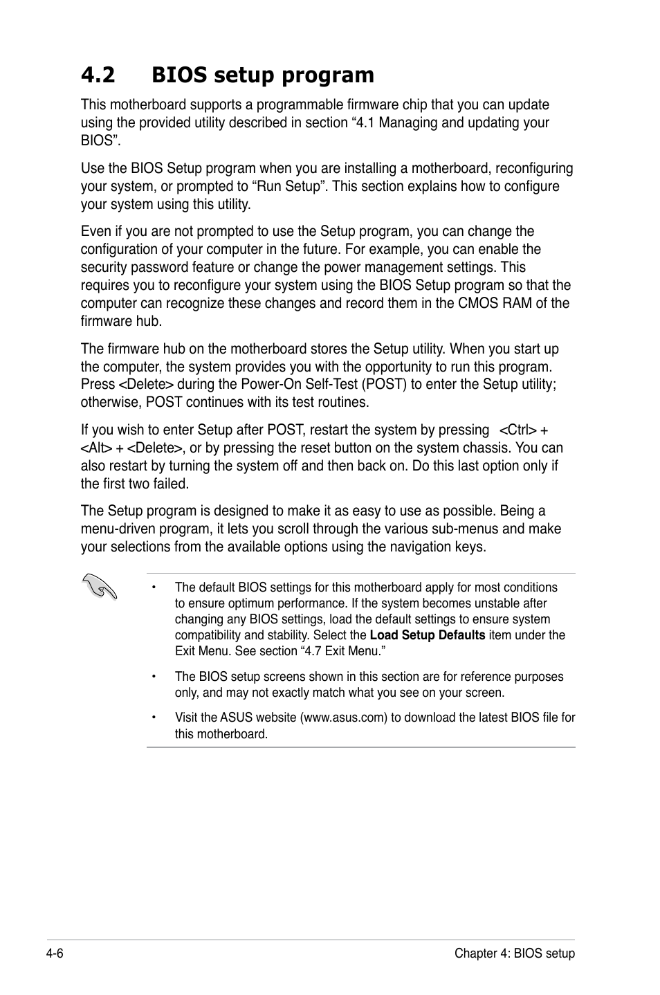 2 bios setup program | Asus P5BV/SAS User Manual | Page 66 / 184