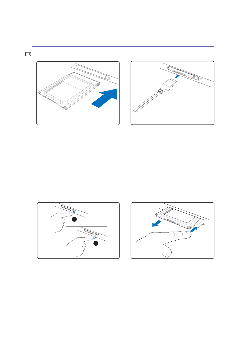 Inserting a pc card (pcmcia), Removing a pc card (pcmcia) | Asus Z94L User Manual | Page 39 / 70