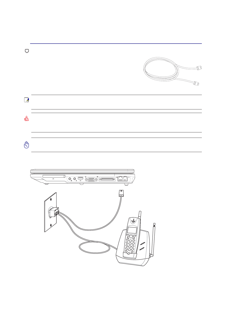 Modem connection | Asus Z94L User Manual | Page 43 / 70