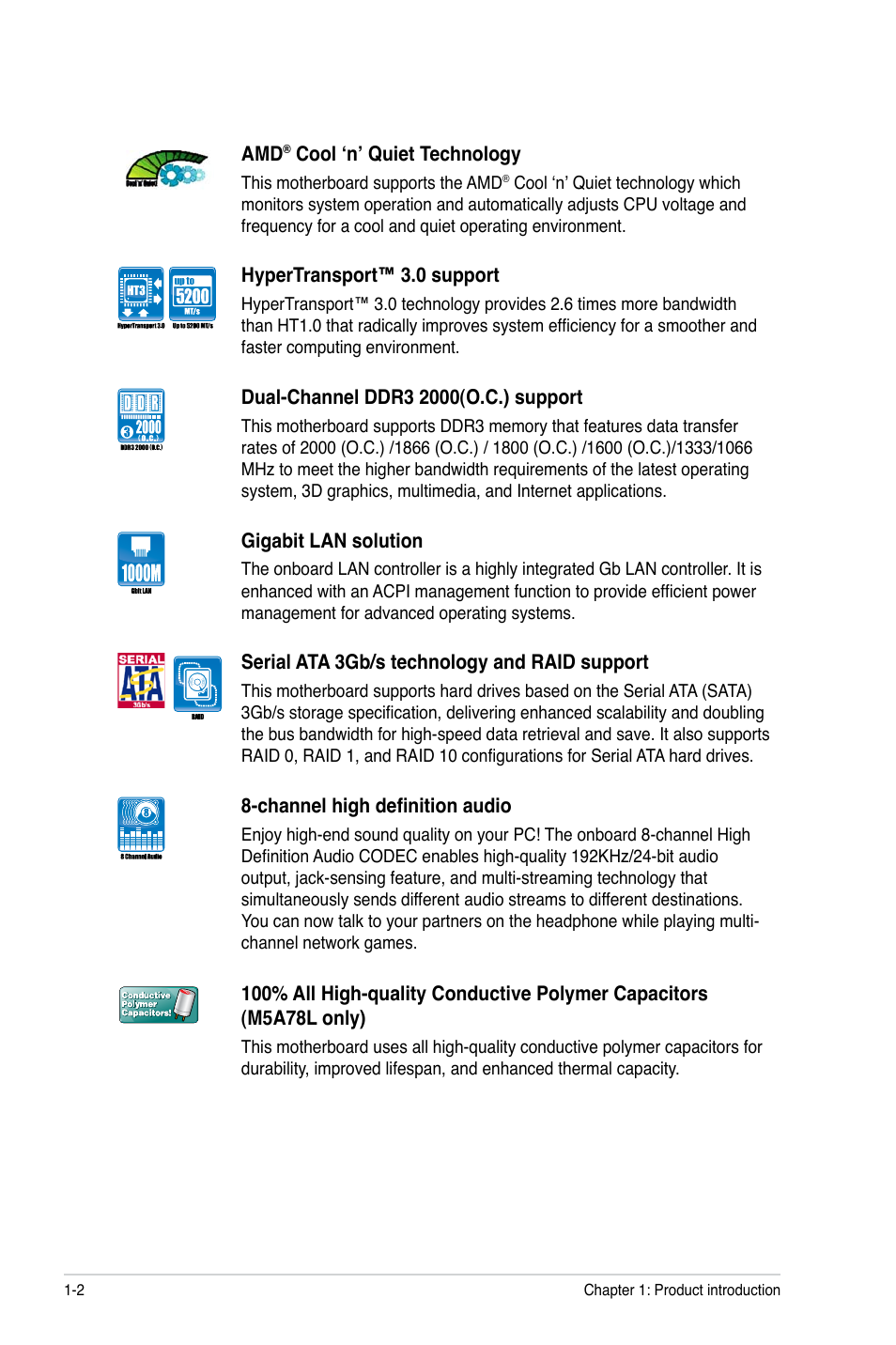 Asus M5A78L/USB3 User Manual | Page 12 / 66