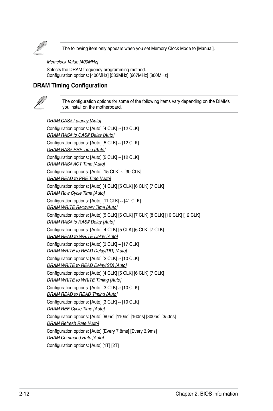 Dram timing configuration | Asus M5A78L/USB3 User Manual | Page 52 / 66