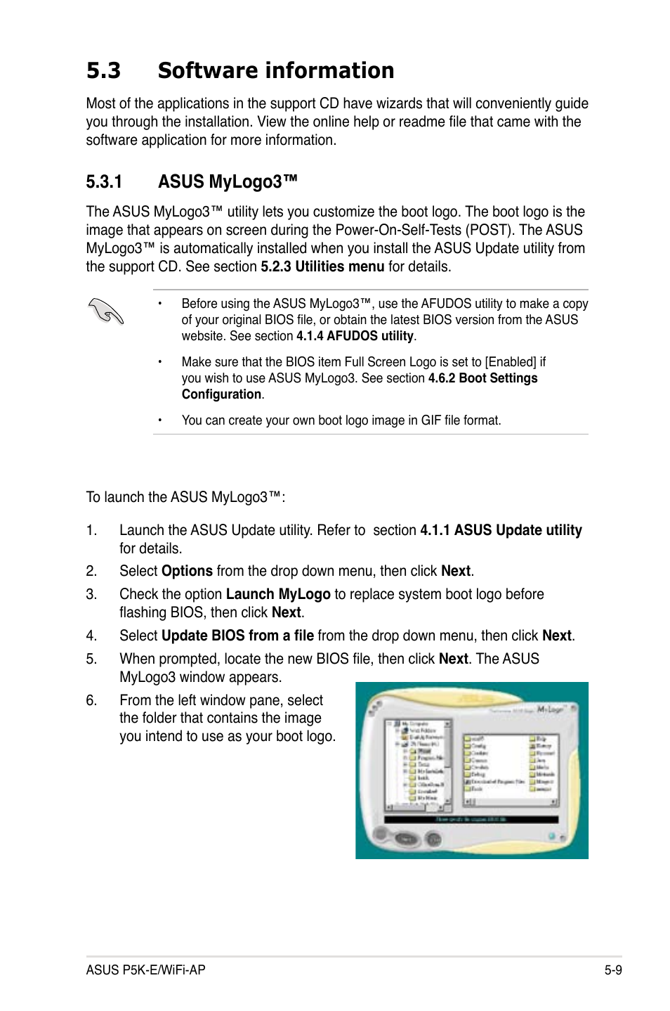 3 software information, 1 asus mylogo3 | Asus P5K-E/WiFi-AP User Manual | Page 117 / 180
