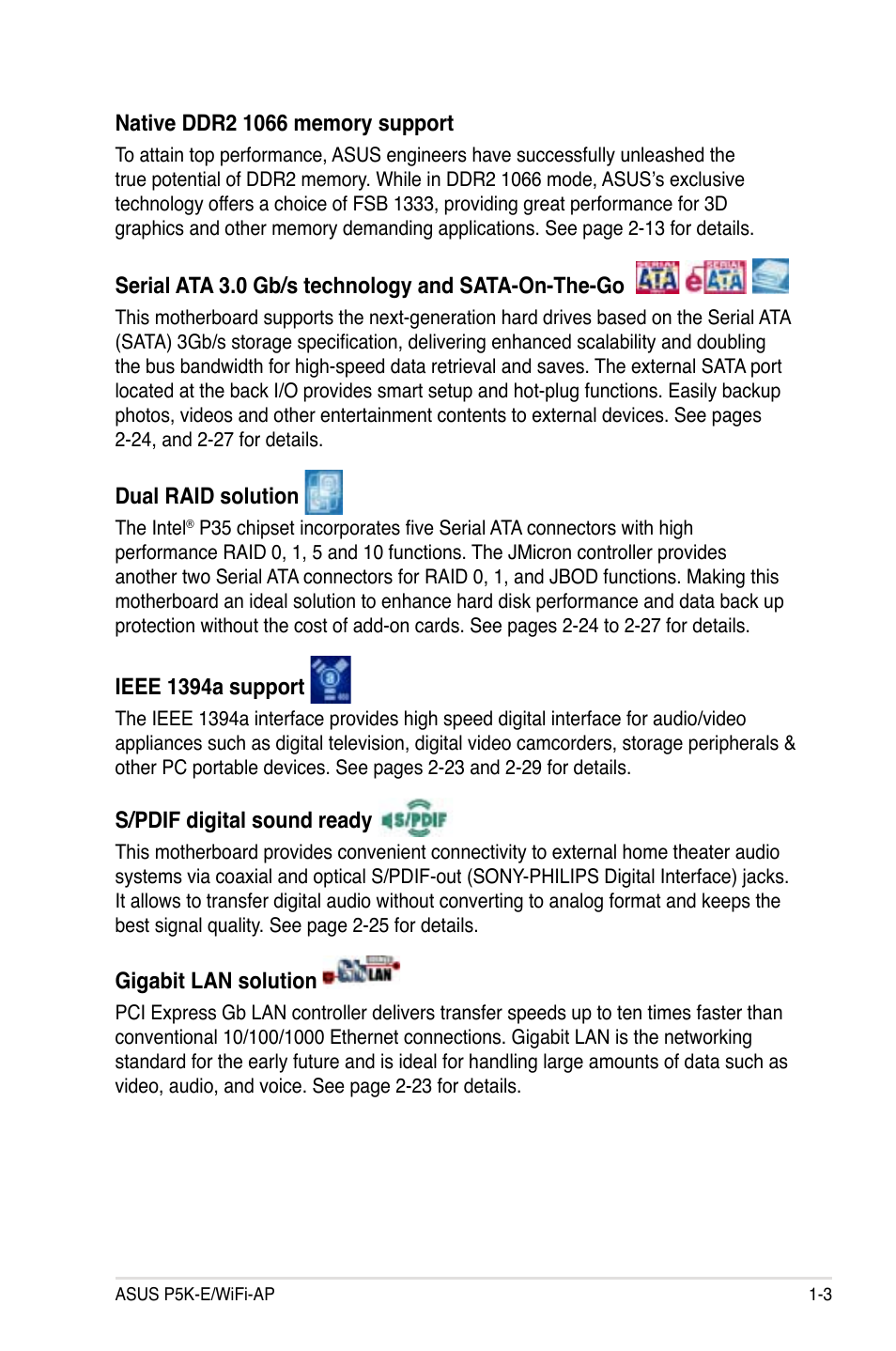 Asus P5K-E/WiFi-AP User Manual | Page 19 / 180