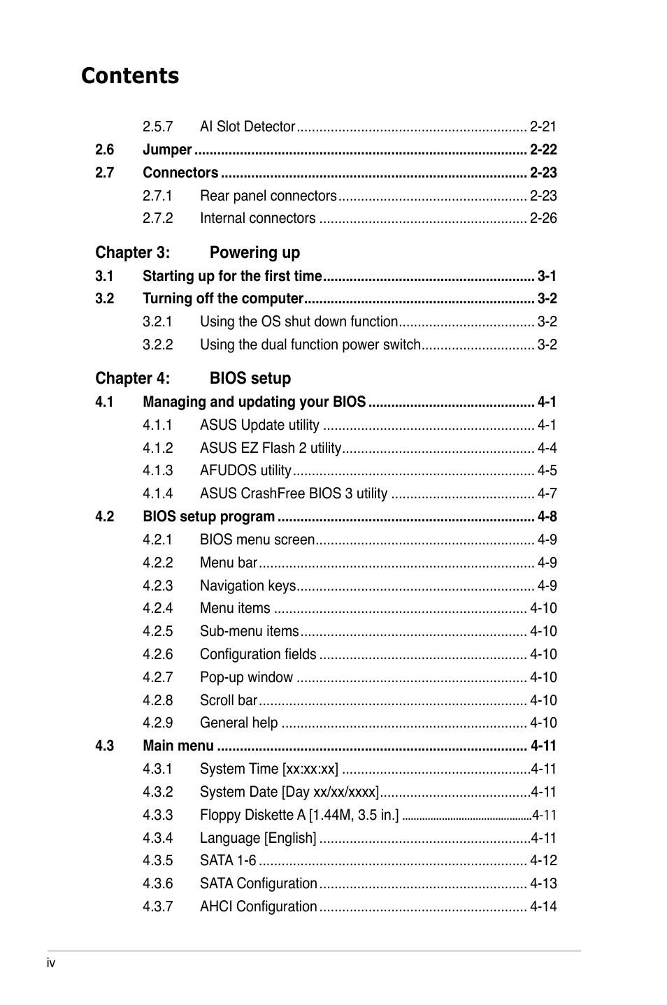 Asus P5K-E/WiFi-AP User Manual | Page 4 / 180