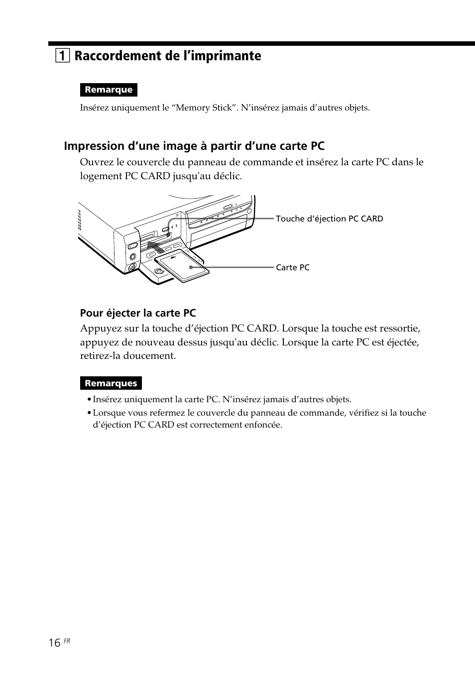 1raccordement de l’imprimante | Sony DPP-SV88 User Manual | Page 130 / 344