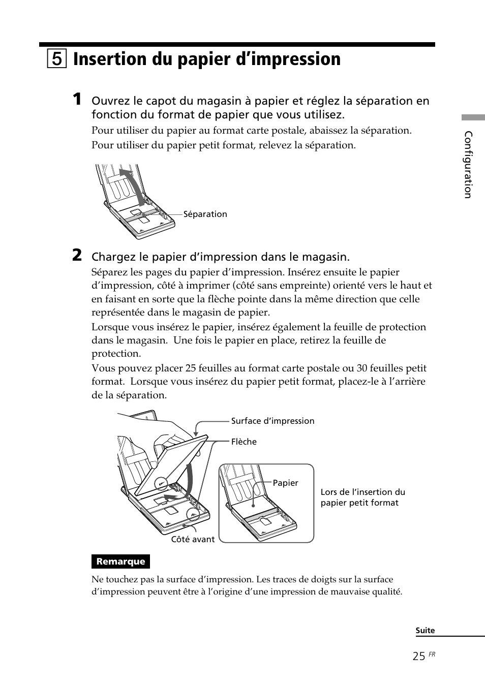 5 insertion du papier d’impression, Insertion du papier d’impression, 5insertion du papier d’impression | Sony DPP-SV88 User Manual | Page 139 / 344