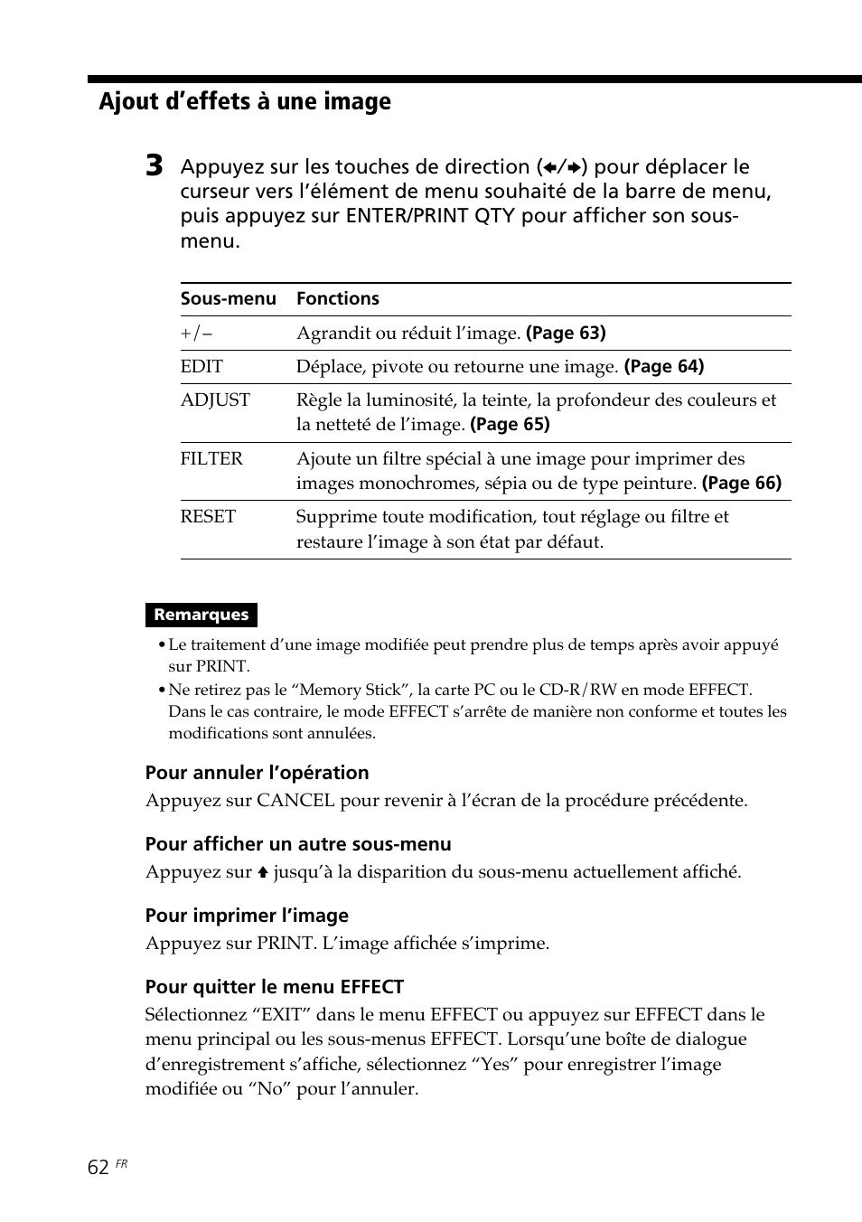 Ajout d’effets à une image | Sony DPP-SV88 User Manual | Page 176 / 344