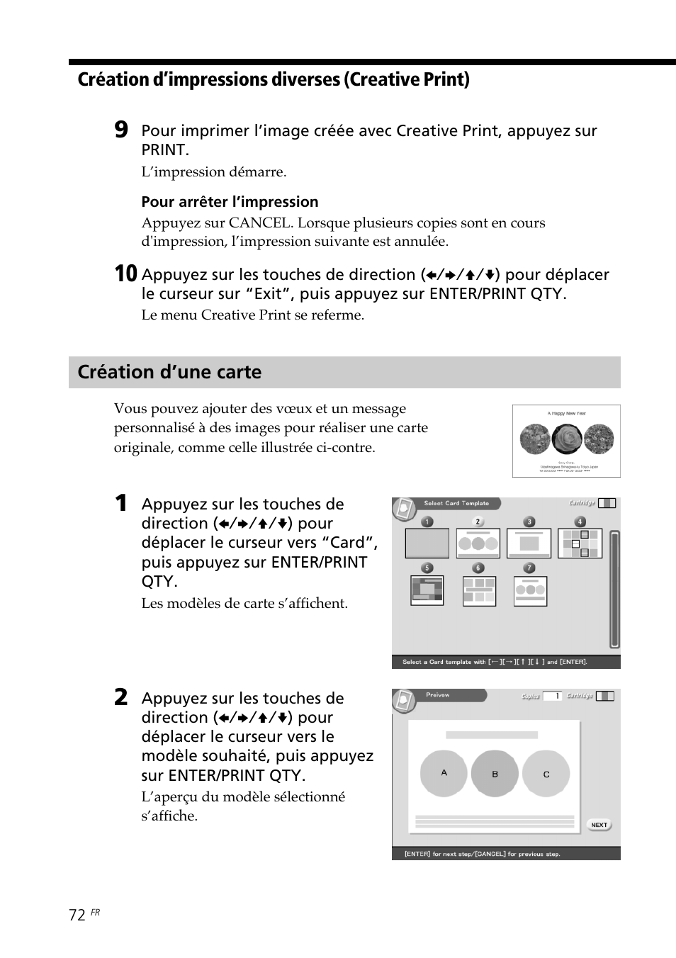 Création d’une carte | Sony DPP-SV88 User Manual | Page 186 / 344