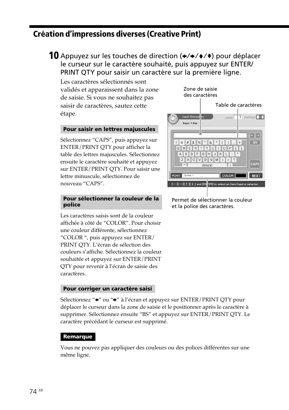 Création d’impressions diverses (creative print) | Sony DPP-SV88 User Manual | Page 188 / 344