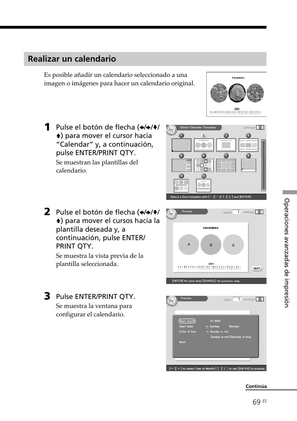 Realizar un calendario | Sony DPP-SV88 User Manual | Page 297 / 344