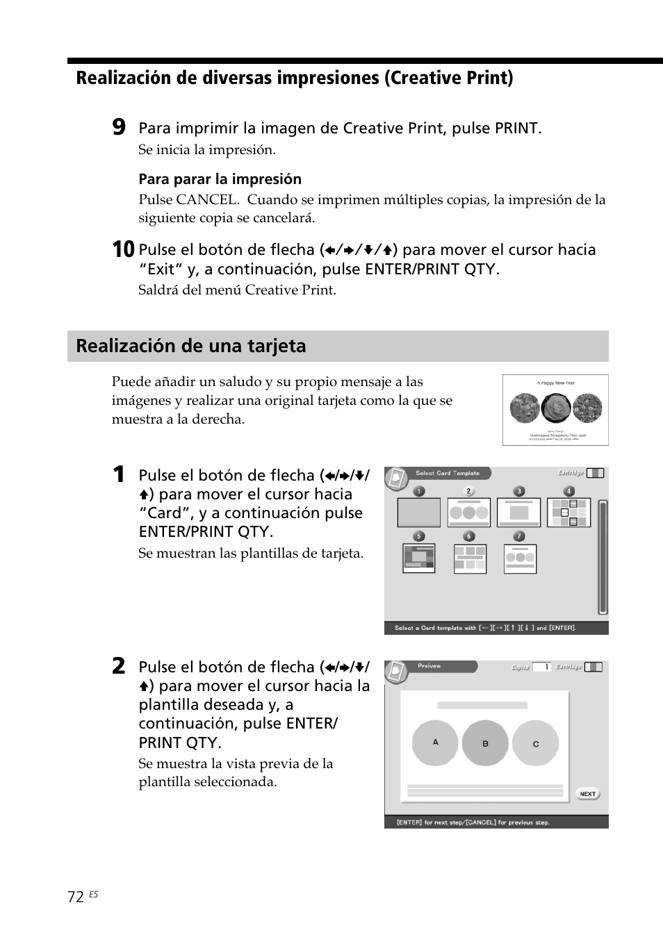 Realización de una tarjeta | Sony DPP-SV88 User Manual | Page 300 / 344