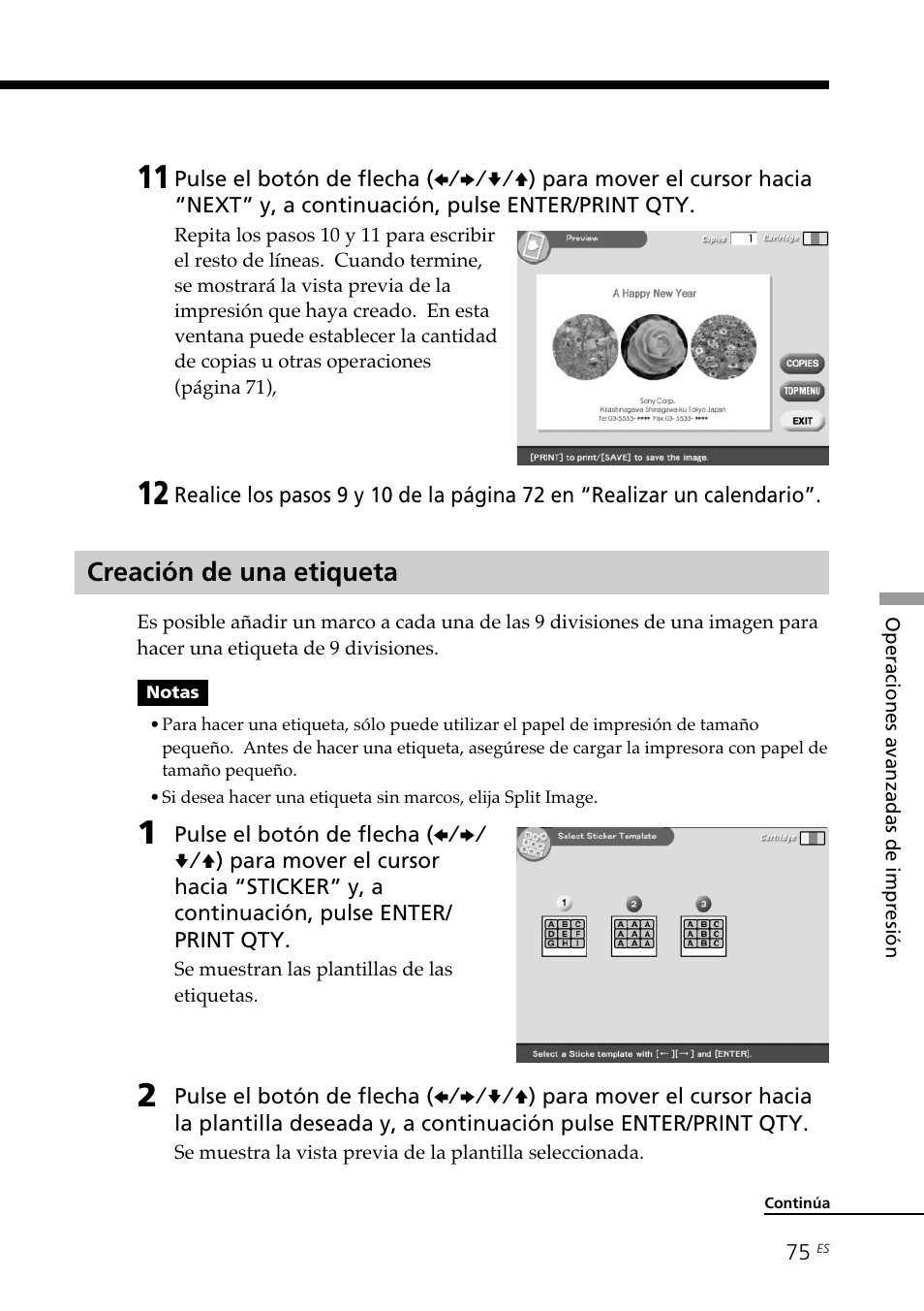 Creación de una etiqueta | Sony DPP-SV88 User Manual | Page 303 / 344