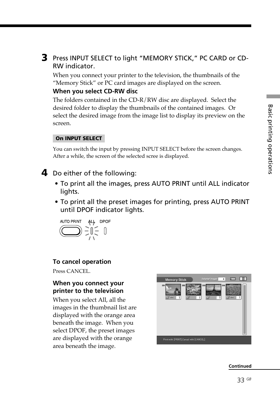 Auto print | Sony DPP-SV88 User Manual | Page 33 / 344