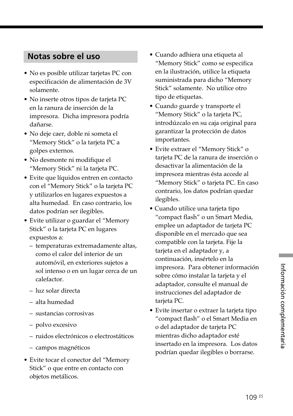 Notas sobre el uso | Sony DPP-SV88 User Manual | Page 337 / 344