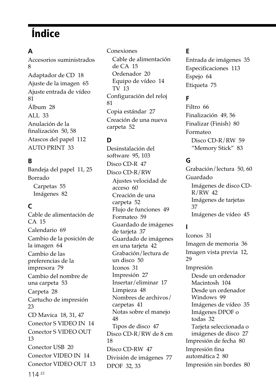 Índice | Sony DPP-SV88 User Manual | Page 342 / 344