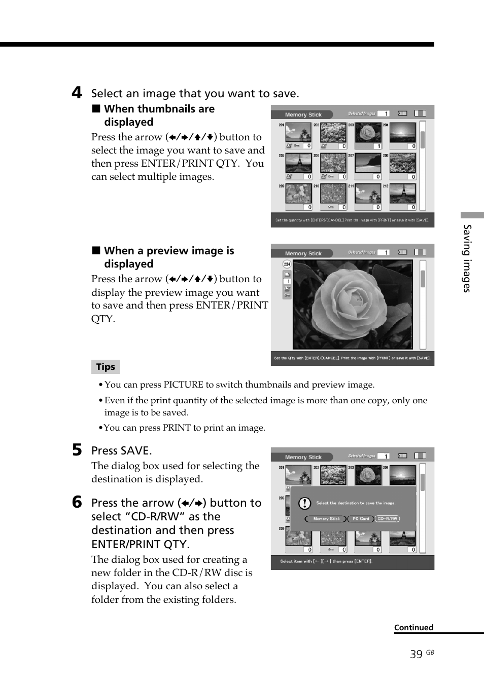 Save | Sony DPP-SV88 User Manual | Page 39 / 344