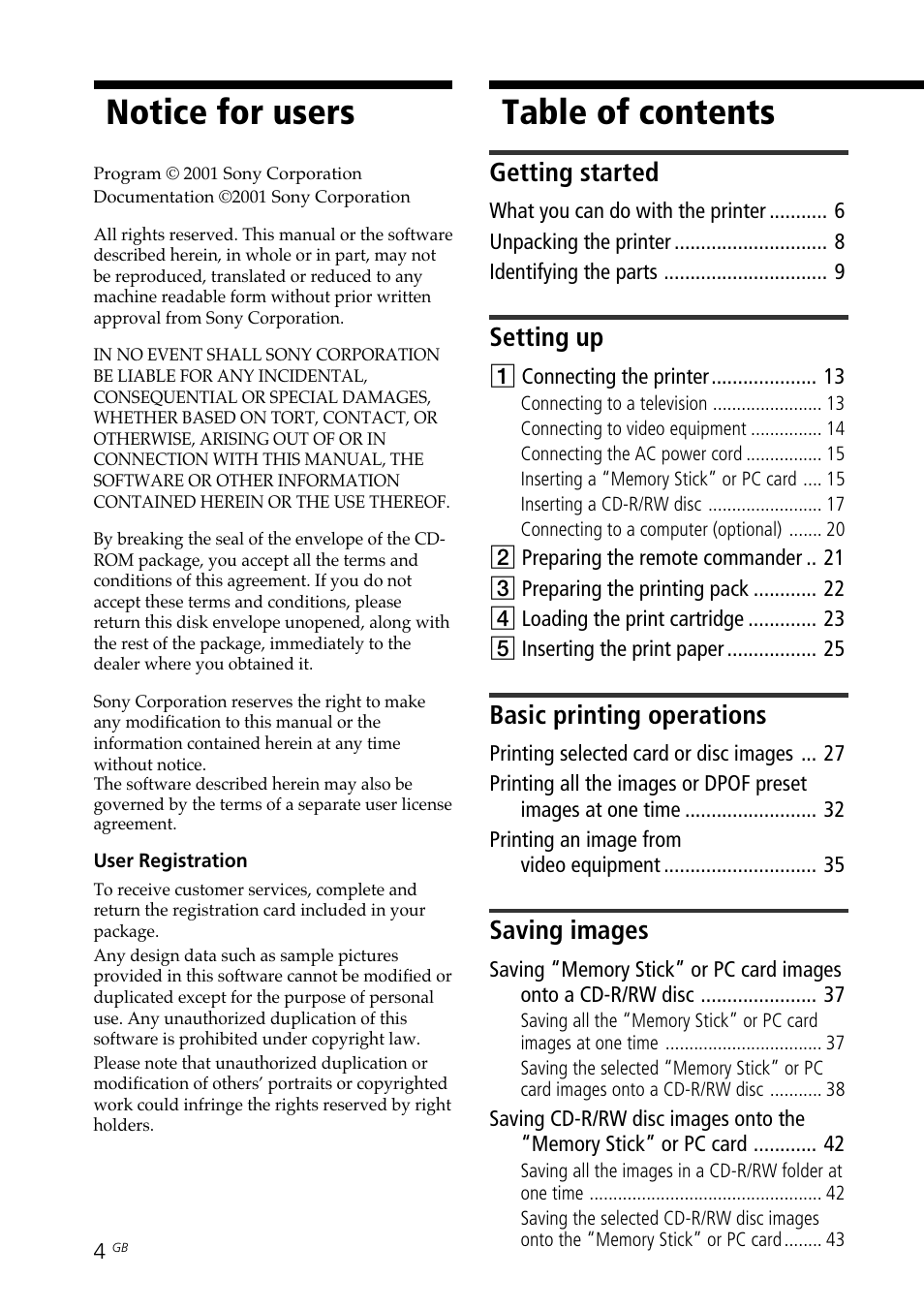 Sony DPP-SV88 User Manual | Page 4 / 344