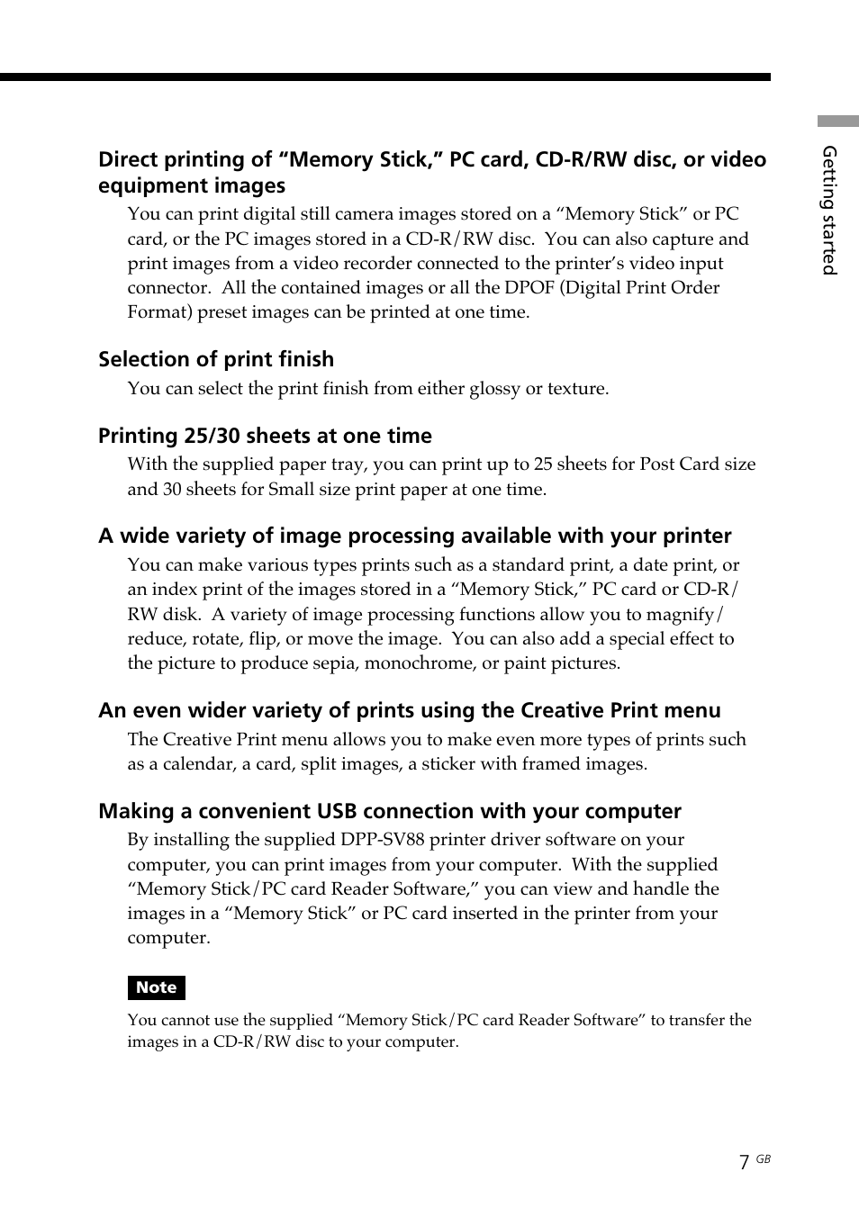 Sony DPP-SV88 User Manual | Page 7 / 344