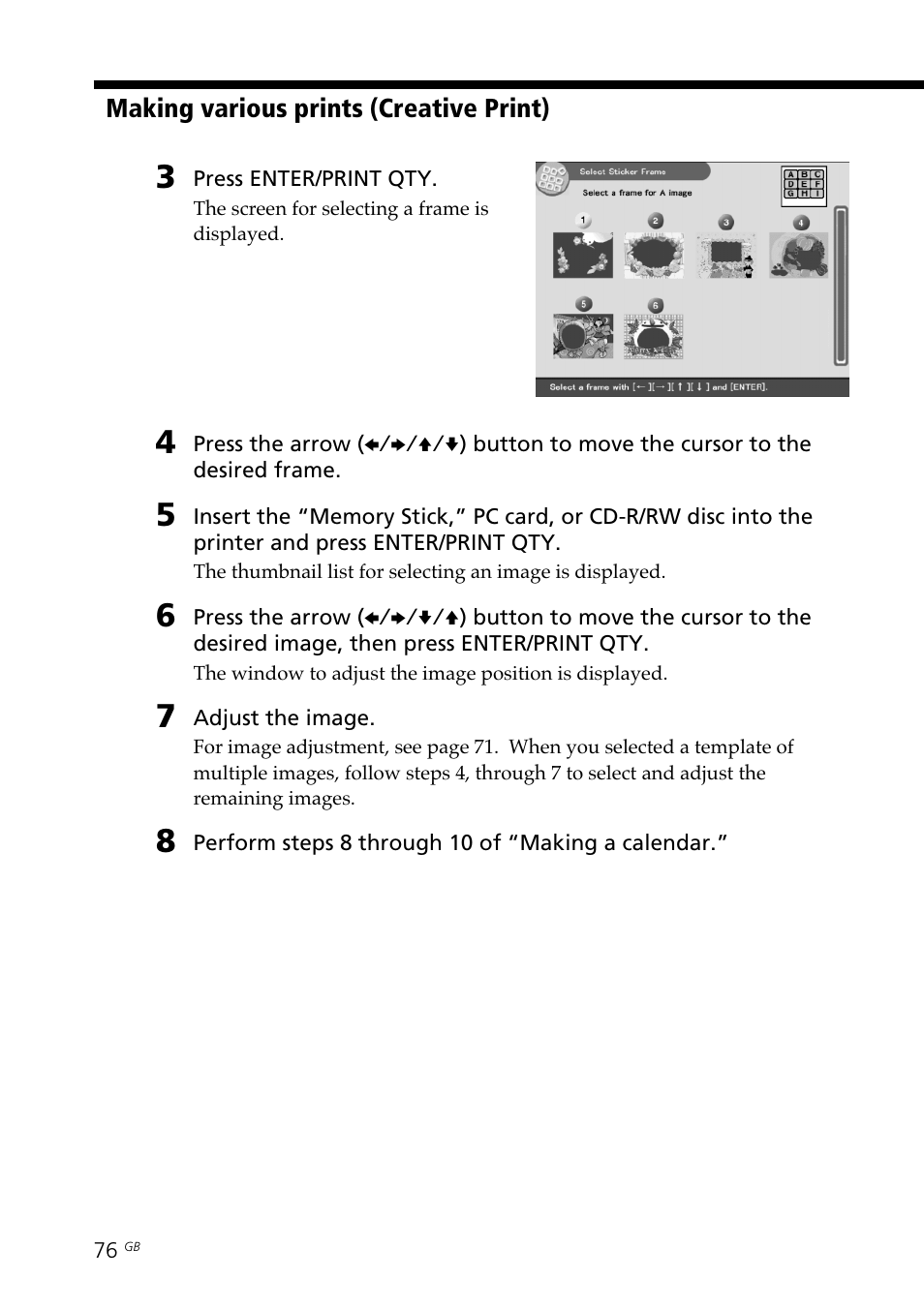 Frame | Sony DPP-SV88 User Manual | Page 76 / 344