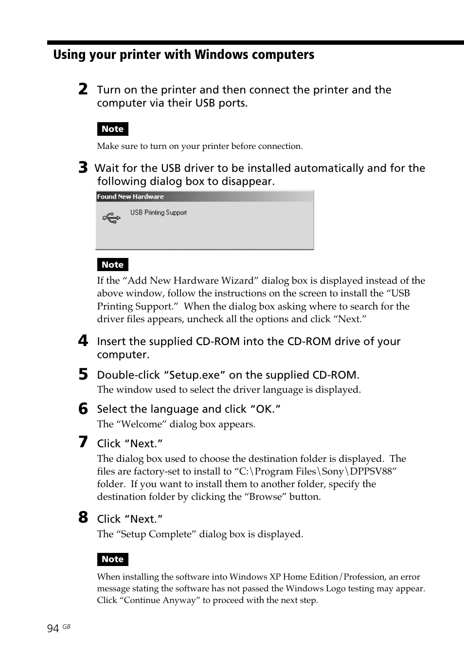 Sony DPP-SV88 User Manual | Page 94 / 344