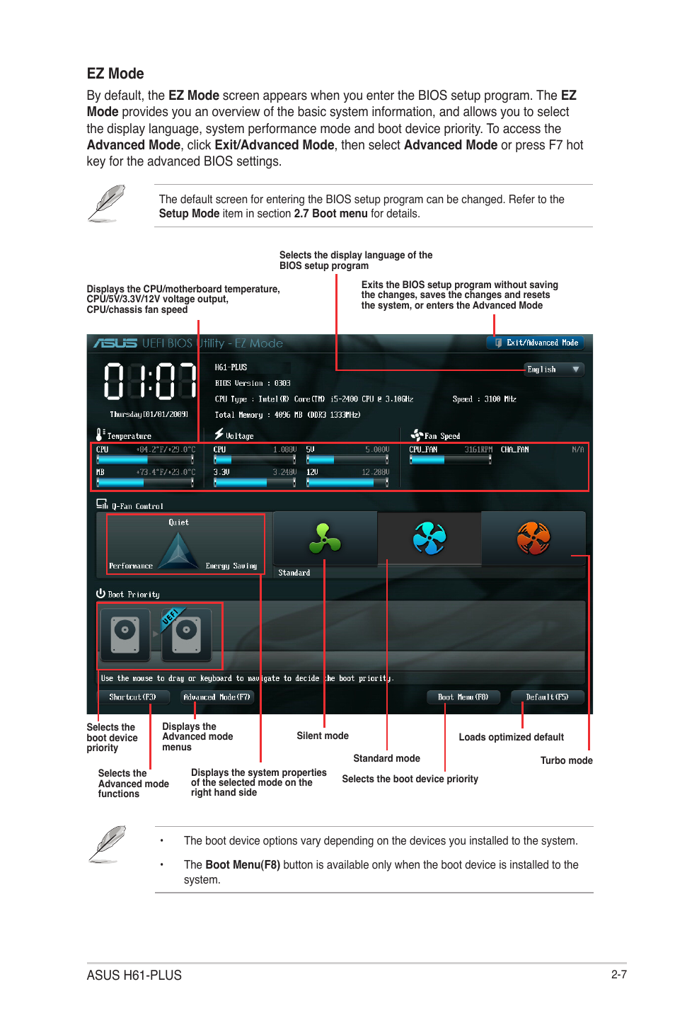 Ez mode, Asus h61-plus | Asus H61-PLUS User Manual | Page 51 / 84