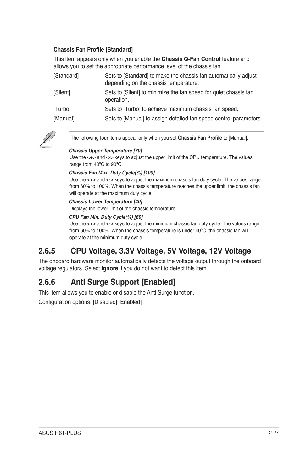 6 anti surge support [enabled, Anti surge support [enabled] -27 | Asus H61-PLUS User Manual | Page 71 / 84