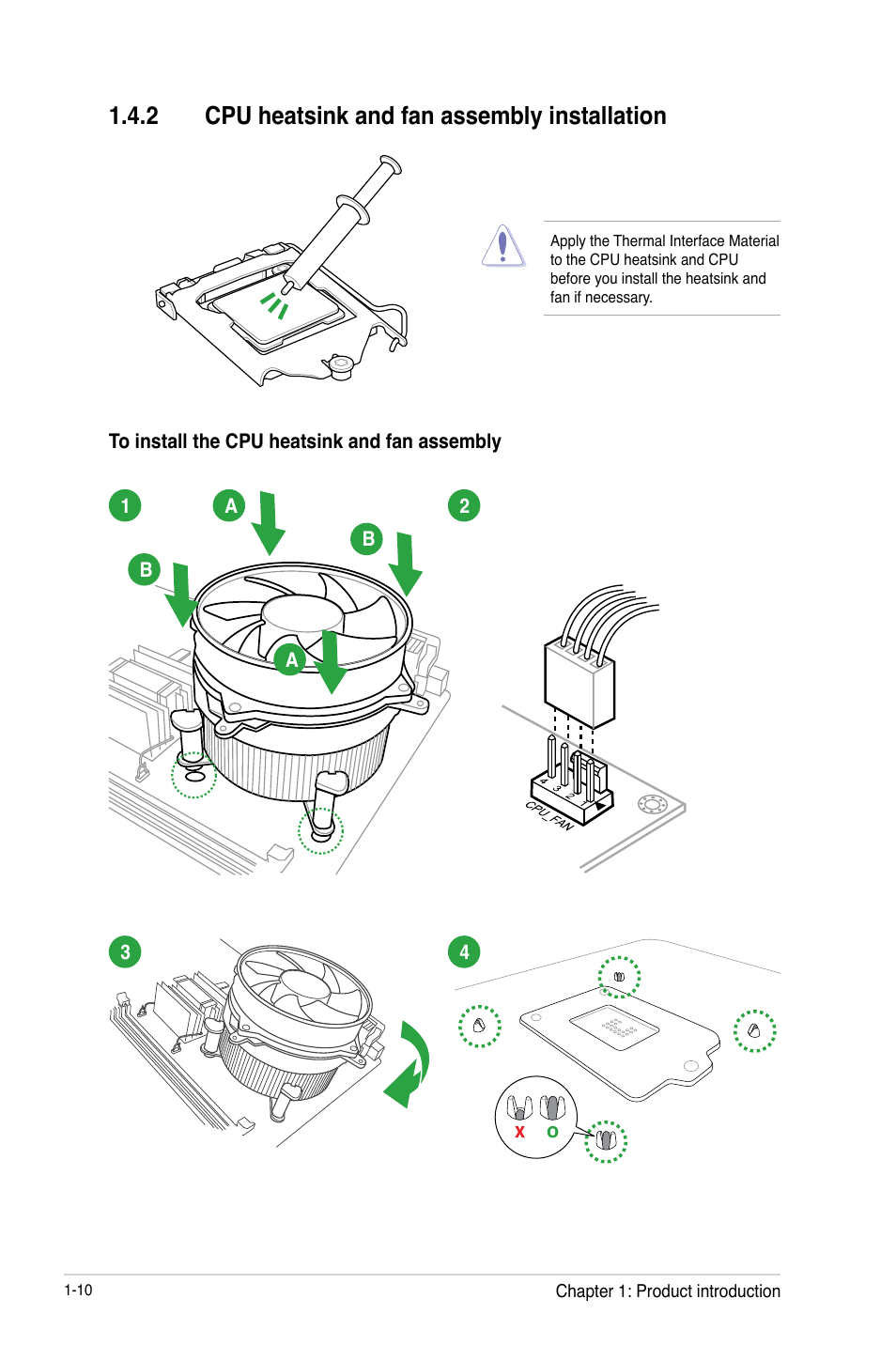 2 cpu heatsink and fan assembly installation, Cpu heatsink and fan assembly installation -10 | Asus H61M-PLUS User Manual | Page 22 / 80