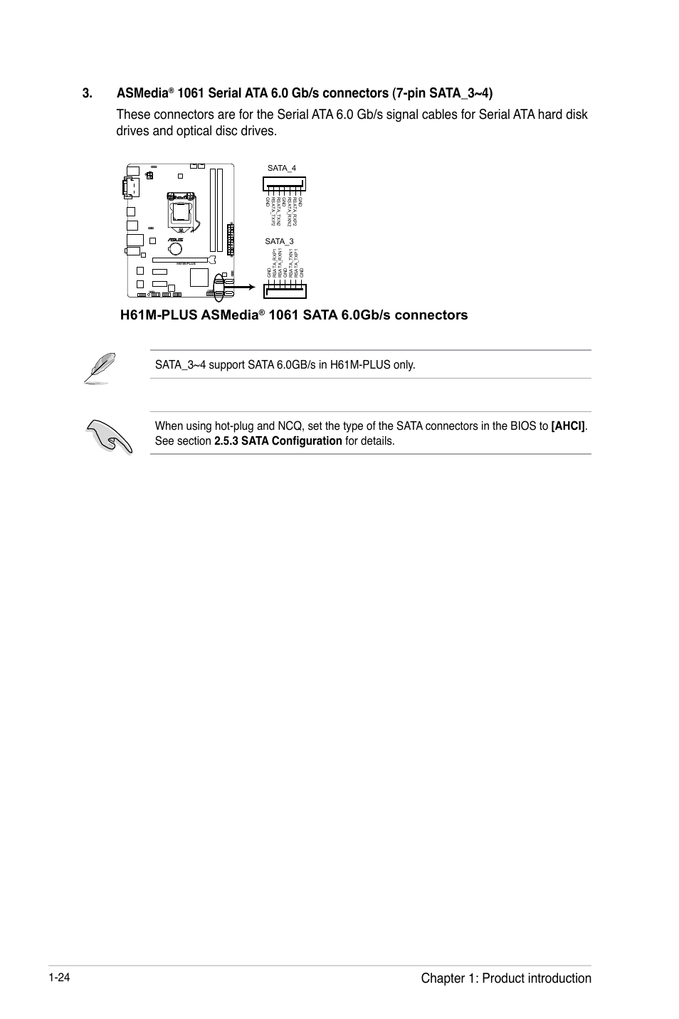 Asmedia, H61m-plus asmedia, Chapter 1: product introduction | Asus H61M-PLUS User Manual | Page 36 / 80