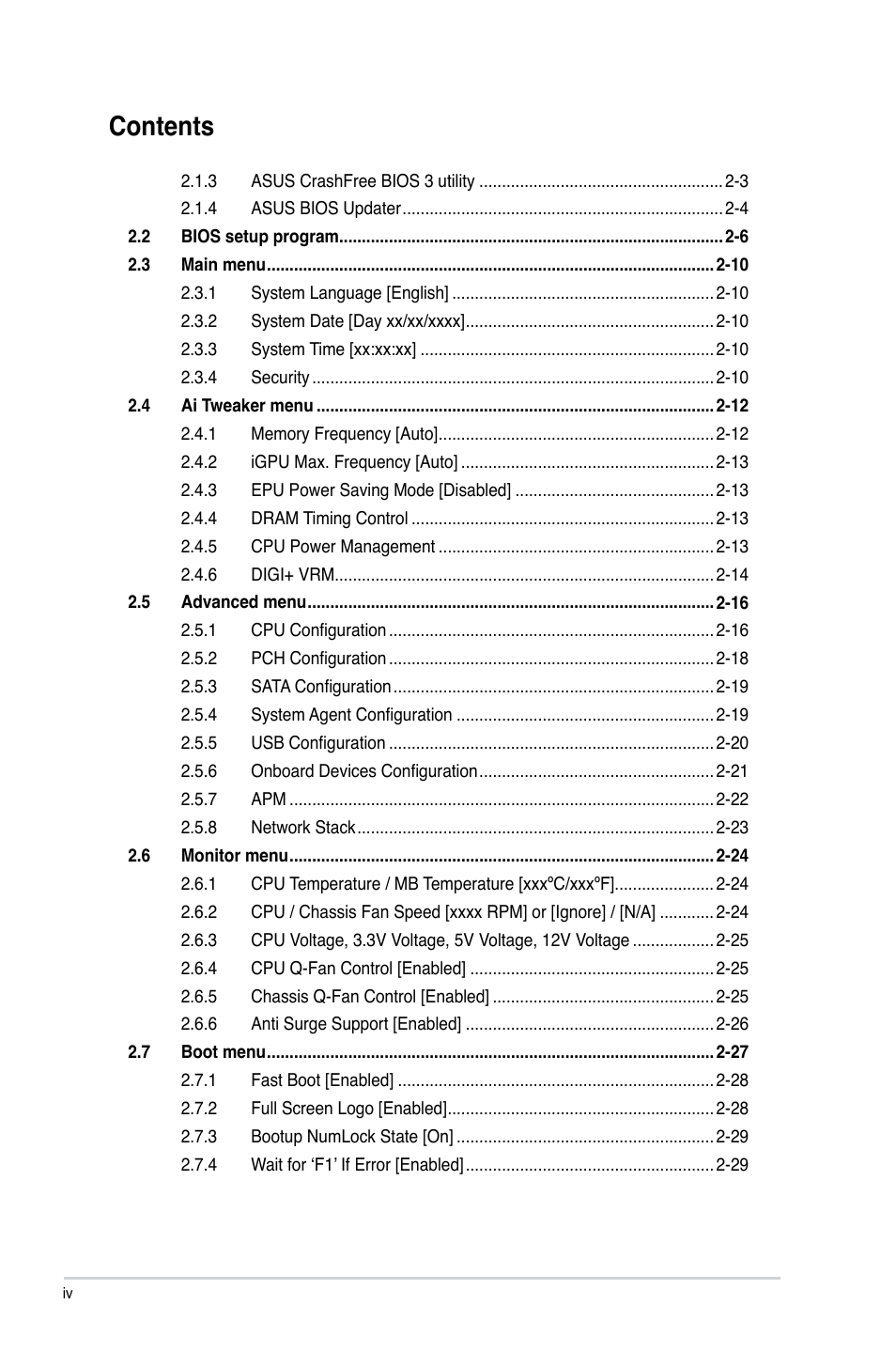 Asus H61M-PLUS User Manual | Page 4 / 80