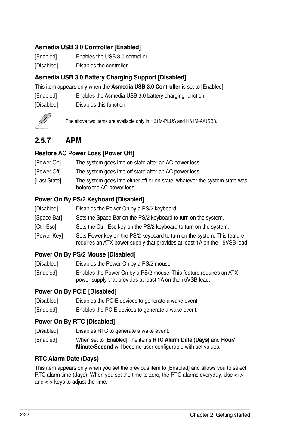 7 apm, Apm -22 | Asus H61M-PLUS User Manual | Page 62 / 80