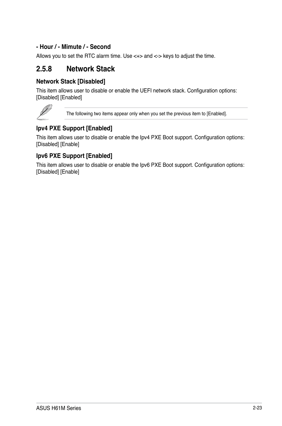 8 network stack, Network stack -23 | Asus H61M-PLUS User Manual | Page 63 / 80